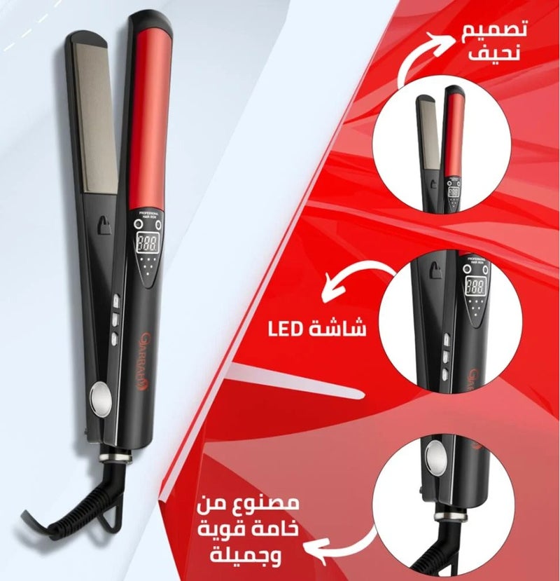 جيجارا جهاز كي شعر رقمي مسطح من السيراميك والتيتانيوم أسود/أحمر - Image 3